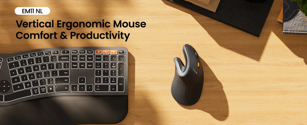 LAQEHA® - ماوس لاسلكي عمودي مريح متعدد الأجهزة مع 3 مستويات